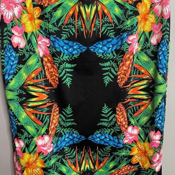 Linea Domani Dress Size 10 Botanical Sheath Tropical Floral Office Business - Picture 5 of 8